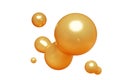 Golden abstract liquid metaball shape. 3d render illustration