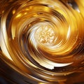 Golden Abstract Photo: Shiny, Flowing Forms In Unreal Engine Style