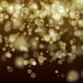 golden abstract random background with bokeh lights for design, texture