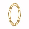A golden abstract ring made of intertwined wires Royalty Free Stock Photo