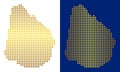 Golden Abstract Uruguay Map