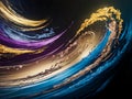 Golden abstract wave with luxury swirling pattern Royalty Free Stock Photo