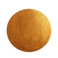 Golden acrylic painted circle.