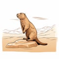 Golden Age Illustration: Prairie Dog In The Desert