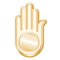Jain Symbol, gold, isolated on a white background