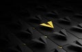 Golden Aircraft Leading Group of Black Paper Planes Teamwork Concep