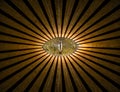 Golden all-seeing anonymous eye with lines and lights abstract religion background. Royalty Free Stock Photo