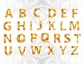 Golden alphabet art nouveau