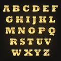 Golden alphabet letters. Vector illustration