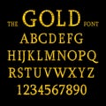 Golden alphabet with show lamps