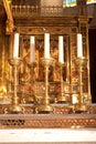 Golden altar with five candles