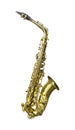 Golden alto saxophone isolated Royalty Free Stock Photo