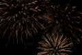 Golden amazing fireworks isolated on a dark background as a backdrop. Independence Day, New Year, explosion. Beautiful colorful Royalty Free Stock Photo