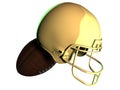 Golden american football Helmet with ball