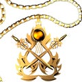 Golden Amulet of Swords Royalty Free Stock Photo