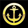 Golden Anchor Logo Vector Royalty Free Stock Photo