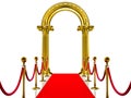 Golden ancient arch with Red Carpet