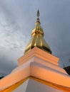 Golden ancient buddhist stupa in Khonkaen, Thailand