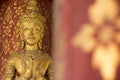 Golden ancient sculpture in Wat Pra Singh Temple pavilion ,Chiangmai ,Thailand