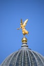 Golden angel on a historic building in Dresden, Saxony, Germany Royalty Free Stock Photo