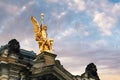 Golden Angel man statue with wings Royalty Free Stock Photo