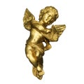 Golden angel playing the harp Royalty Free Stock Photo