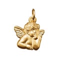 Golden angel religious medal in gold