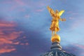 Golden angel statue on a building in Dresden, Germany Royalty Free Stock Photo