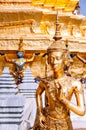 Golden angel statue at Emerald Buddha temple or Wat Phra Keaw, B