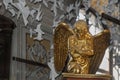 The golden angel statue in Saints Peter and Paul Garrison Church, Lviv, Ukraine Royalty Free Stock Photo