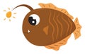 Golden angelfish, illustration, vector