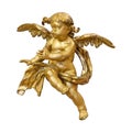 Golden angels isolated on white background. Design element with clipping path