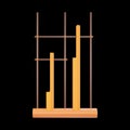 Golden Angklung Musical Instrument 3D Icon On Black