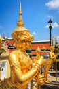 Golden Angle at Wat Phra Kaeo, Temple of the Emerald Buddha in B Royalty Free Stock Photo