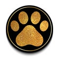 Golden animal paw print