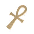 Golden ankh cross 3d rendering