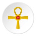 Golden Ankh symbol icon circle