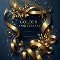 Golden Anniversary Elegance with Luxurious Ribbons