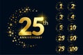 Golden anniversay premium emblem set