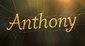 Golden Anthony Name on a Spider Web â Enchanting Typography Digital Illustration Digital Illustration Royalty Free Stock Photo
