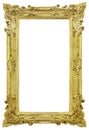 Golden antique frame isolated Royalty Free Stock Photo