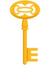 Golden antique key Royalty Free Stock Photo