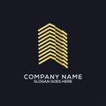 Golden apartment logo design,monogram building logo with gold color, can be used as symbols, brand identity, company logo, icons, Royalty Free Stock Photo