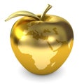 Golden apple earth Royalty Free Stock Photo