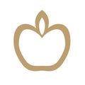 Golden Apple. Illustration. Lines. Logo. Design. White background.