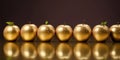 Golden apple organic luxury fruit copy space background