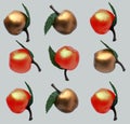 Golden apples as pattern of Tic Tac Toe