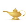 Golden arabian magic lamp illustration