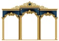 Golden arch portal Baroque blue gold arcade