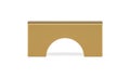 Golden arch tribune showcase rectangle platform studio tribune pedestal front view realistic vector